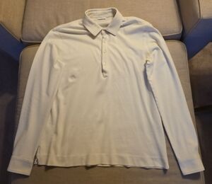 Boglioli Cream Long Sleeve Polo Shirt